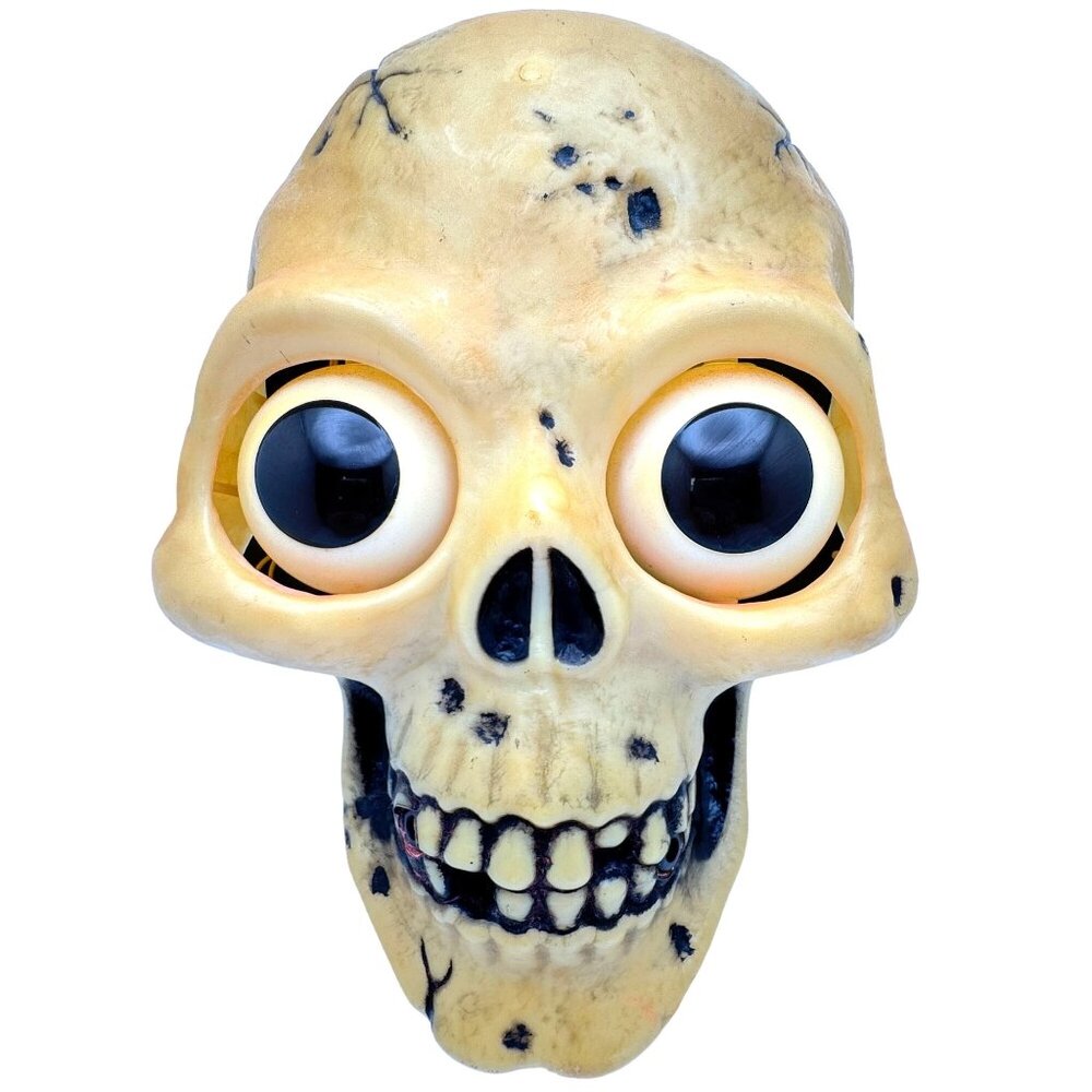Retro Halloween Talking Skeleton Head Animatronic By Playmotions READ